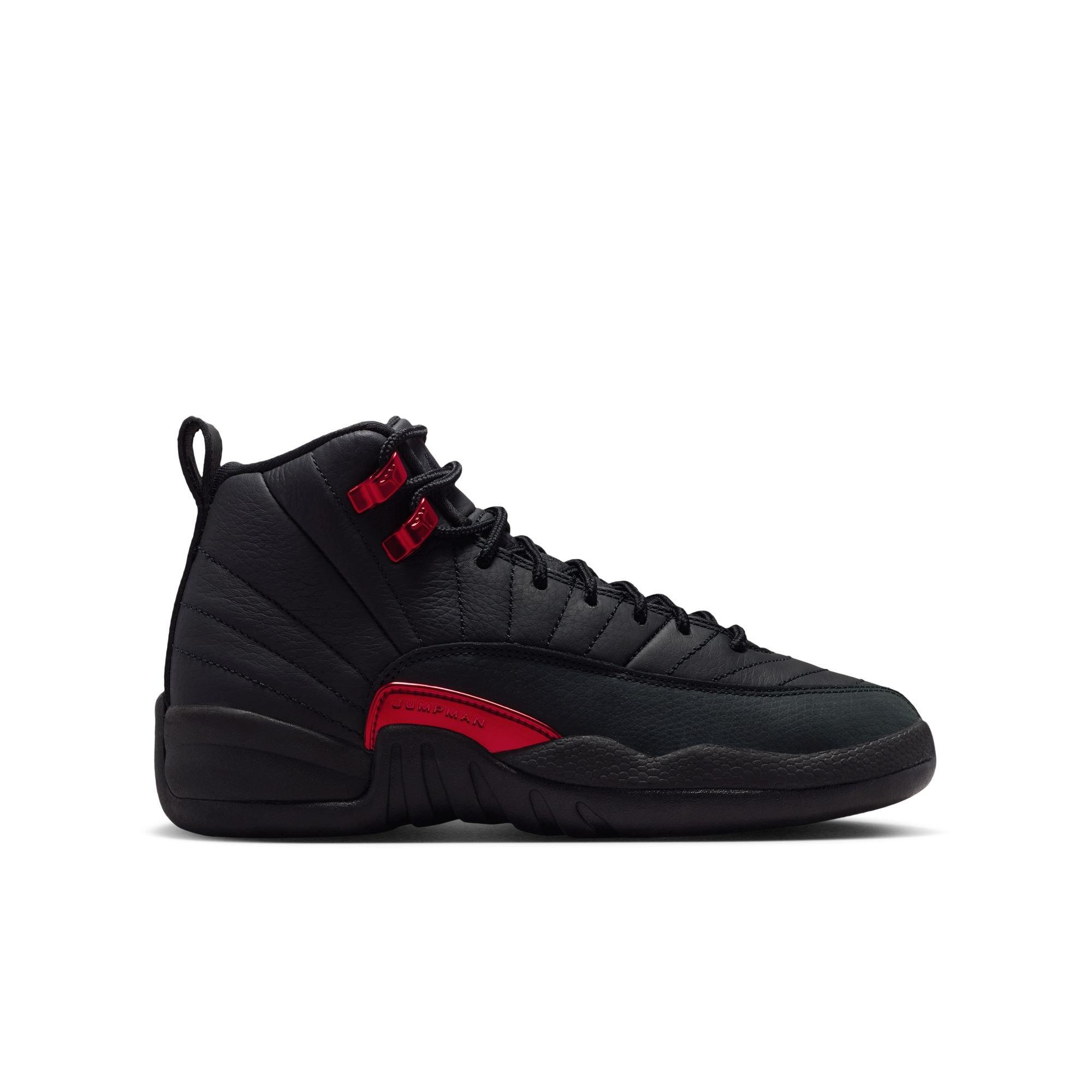 Jordan 12 Retro &ldquo;Bloodline&rdquo; Grade School Kids' Shoe - BLACK/VARSITY RED